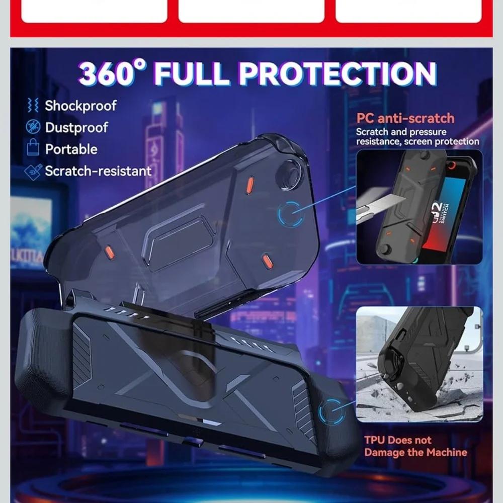 2 in 1 case For Nintendo Switch 2 2025 Cover Protector Anti-Scratch & Shock new